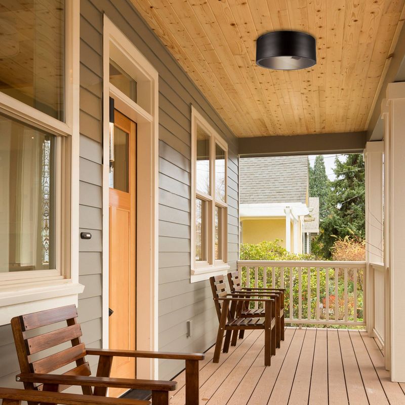 1 Light Teagan Outdoor Indoor Flush Mount Ceiling Dark Bronze - Globe Electric