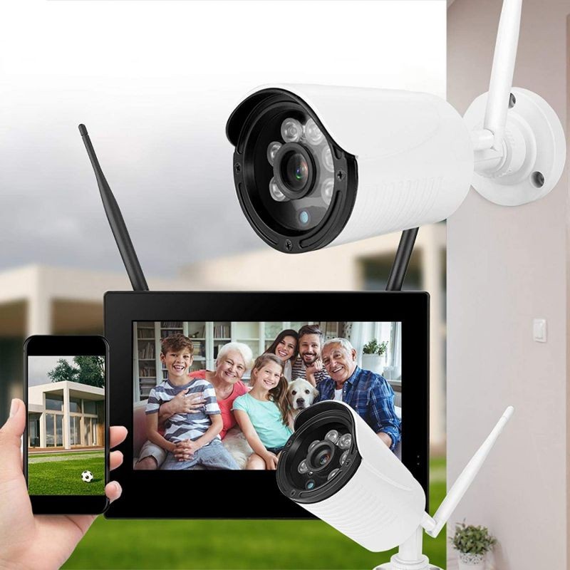 10in 1.3MP HD Wireless WiFi Baby Monitor 2 Cameras Smart DVR Home Security System (British regulations (100-240V))