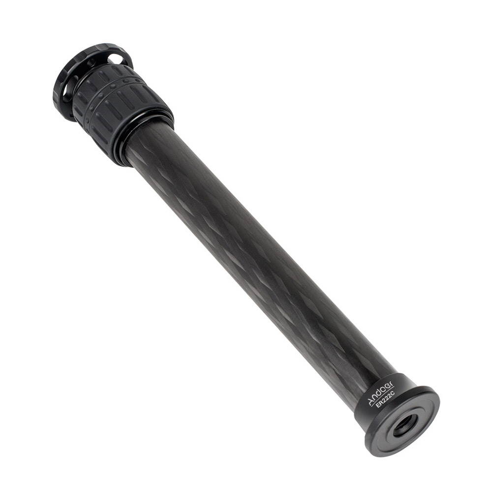 Andoer ER222C 22mm Tube Diameter Carbon Fiber Tripod Extender 2-Section Center Column Extension Tube Compatible with Zhiyun FeiyuTech hohem Handheld Gimbals All Tripods Max. Load Capacity 5kg