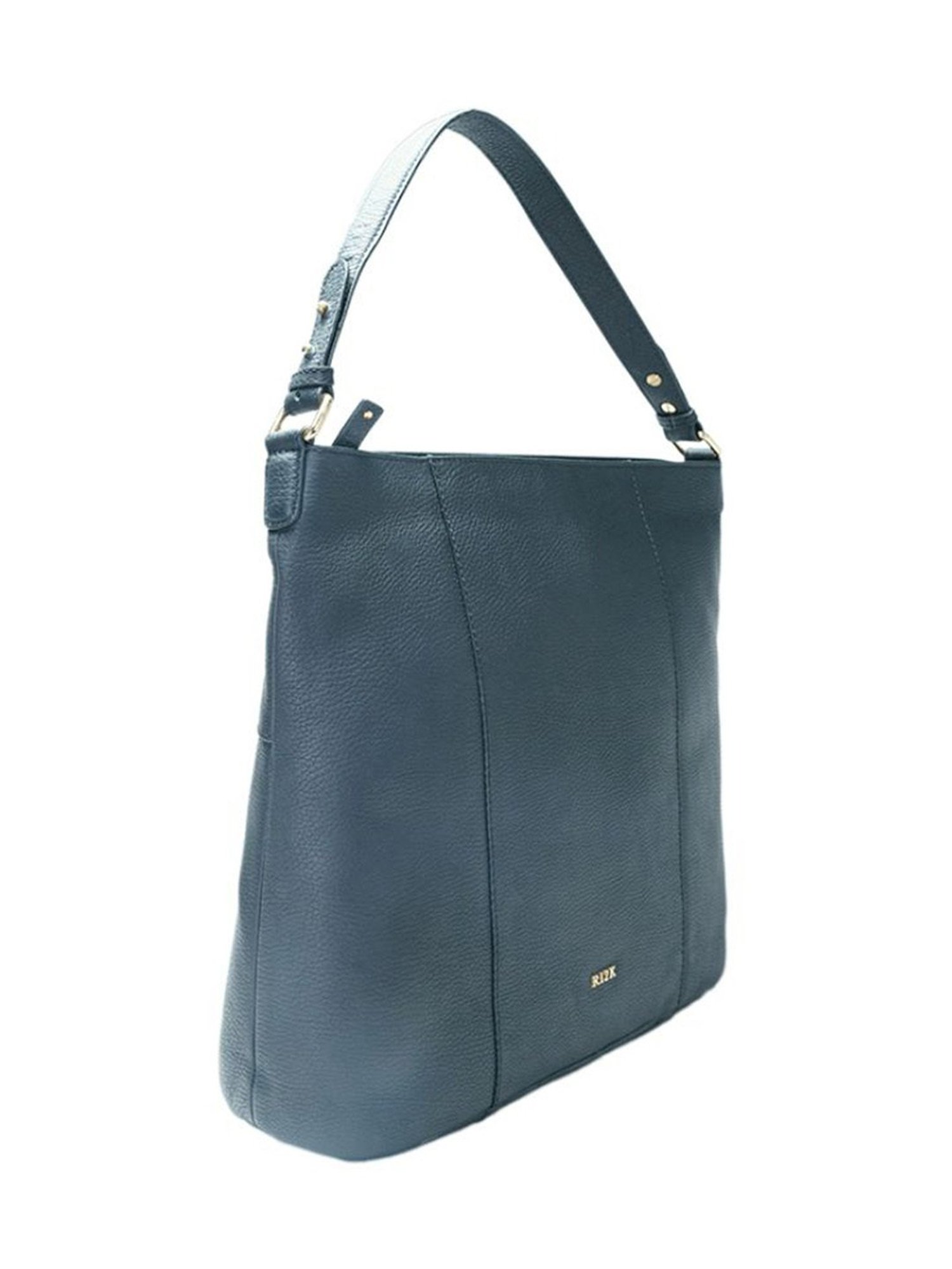 RI2K London Blue Leather Large Shoulder Bag