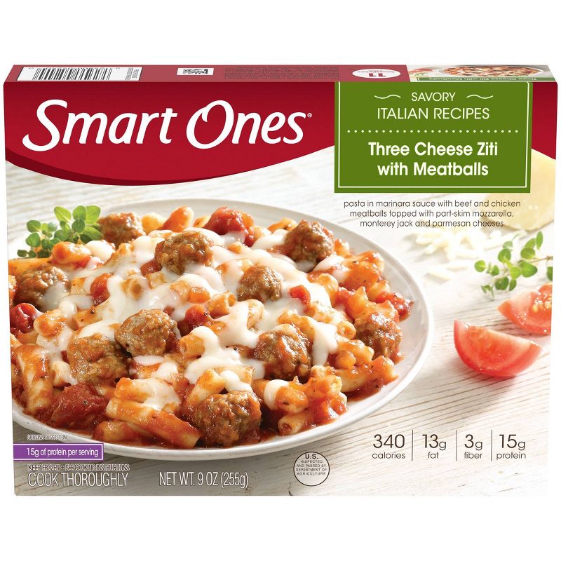 Smart Ones Frozen Three Cheese Ziti with Meatballs - 9oz