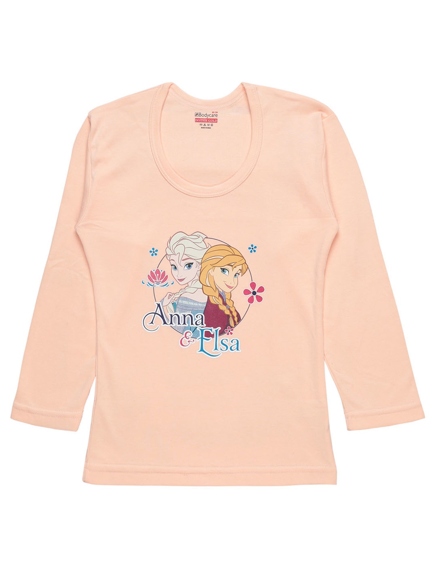 Bodycare Kids Peach Printed Full Sleeves T-Shirt with Pants