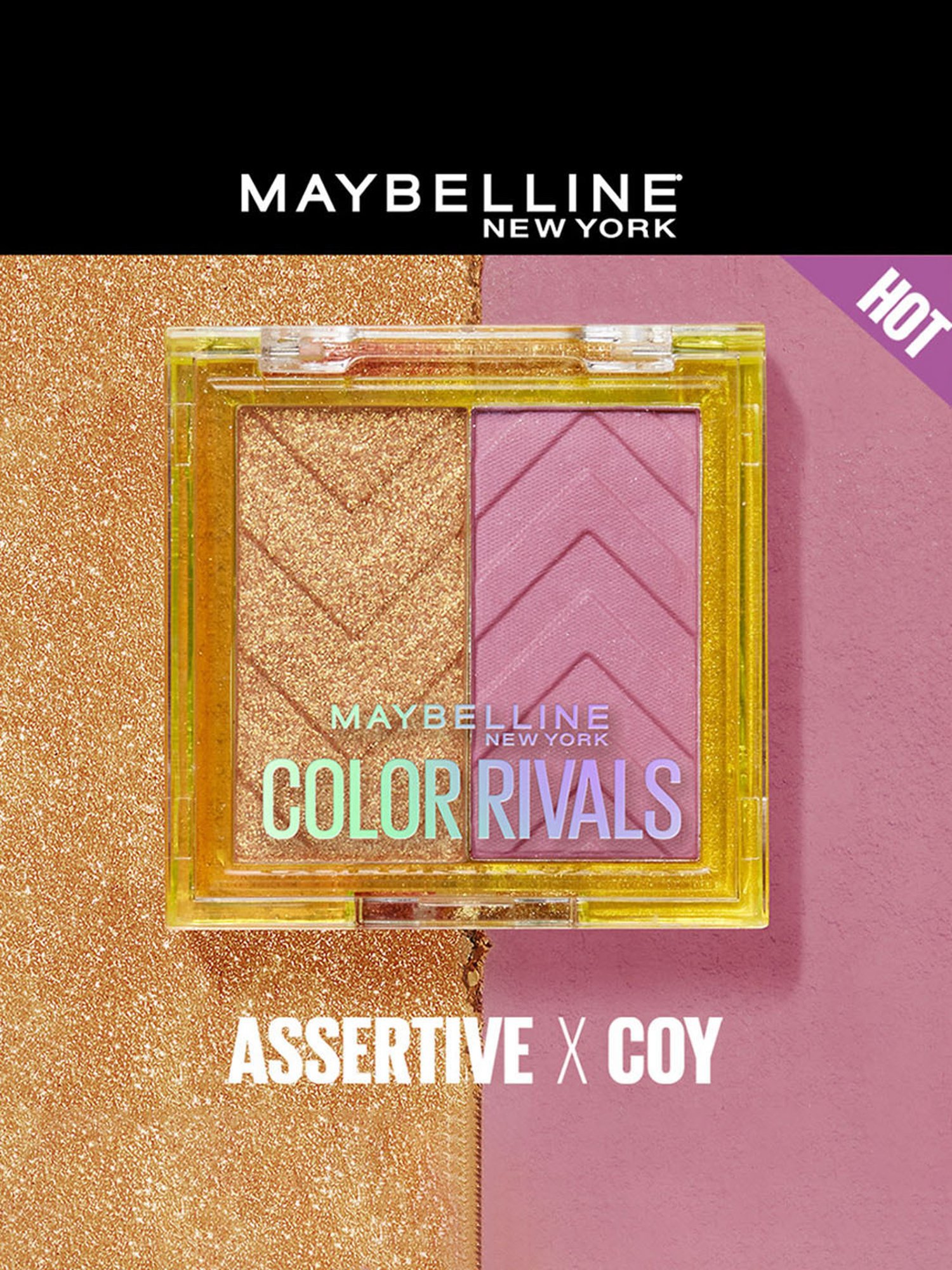 Maybelline New York Color Rivals Duo Eyeshadow Palette Assertive x Coy - 3 gm