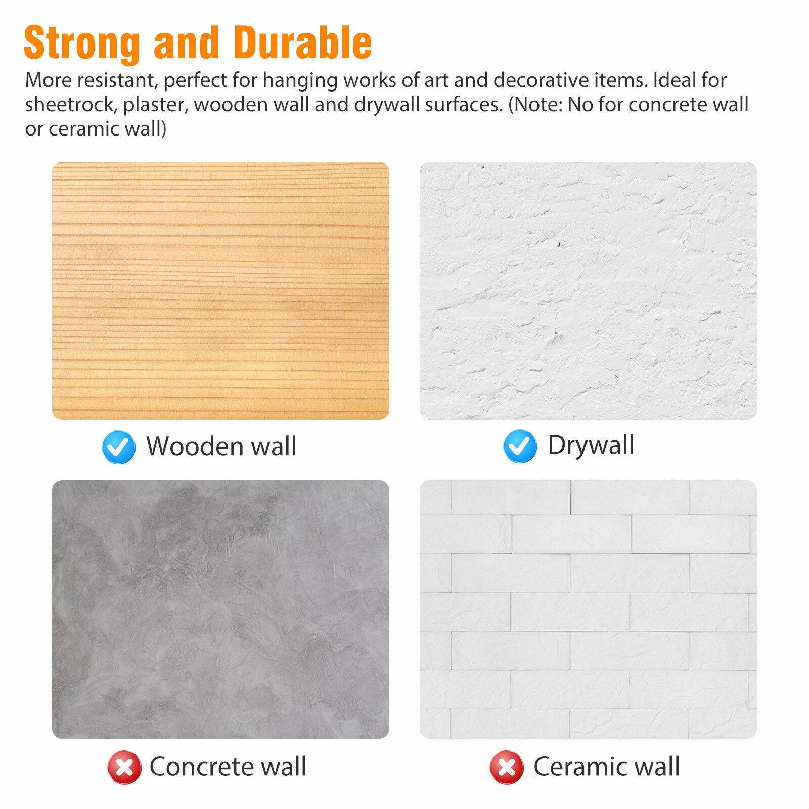 50/100x Picture Wall Hangers Painting Hanging Kit Heavy Photo Frame Hook 30/50LB