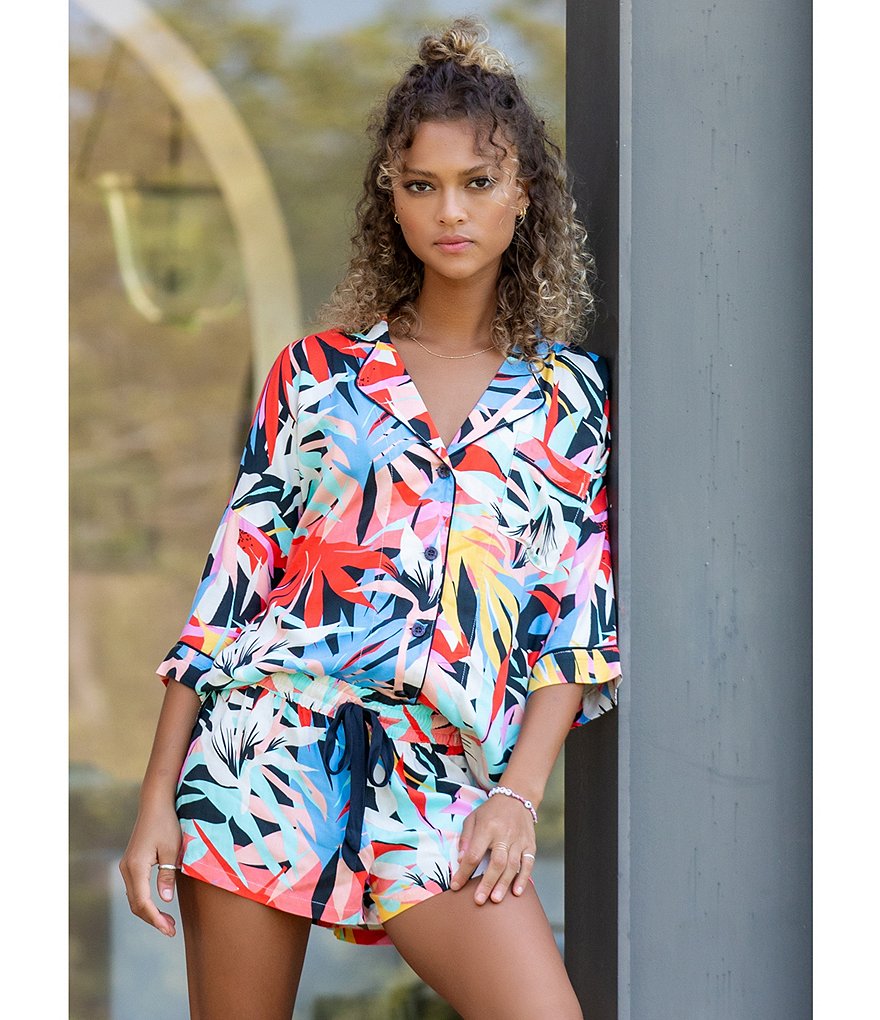 Cabernet Paisley Printed Woven Coordinating Pajama Set