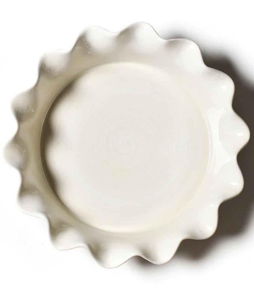 Coton Colors Signature White Ruffle Pie Dish