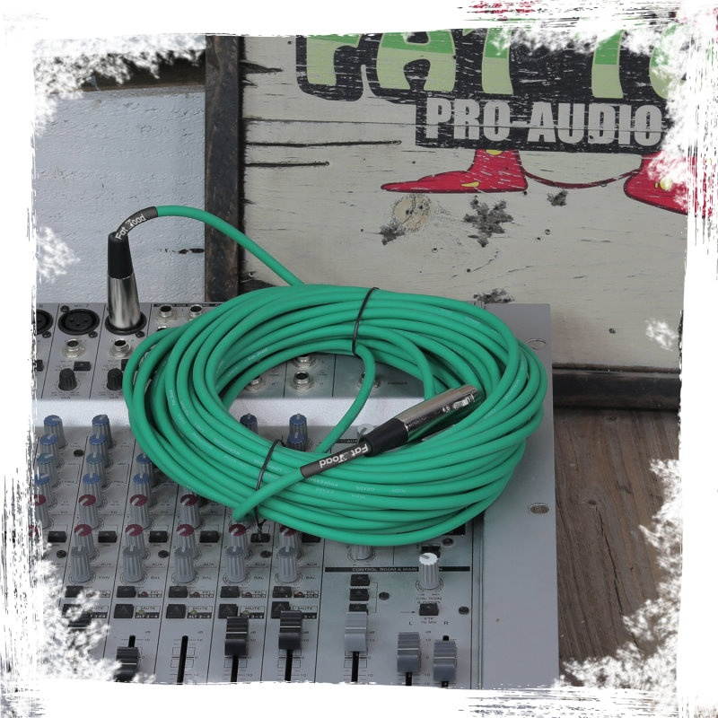 XLR Microphone Cables (4 Pack) by FAT TOAD | 50ft Professional Pro Audio Green Mic Cord Extension Patch with Lo-Z Connector | 20 AWG Shielded Wire & Balanced for Music Recording Studio Mixer Gear