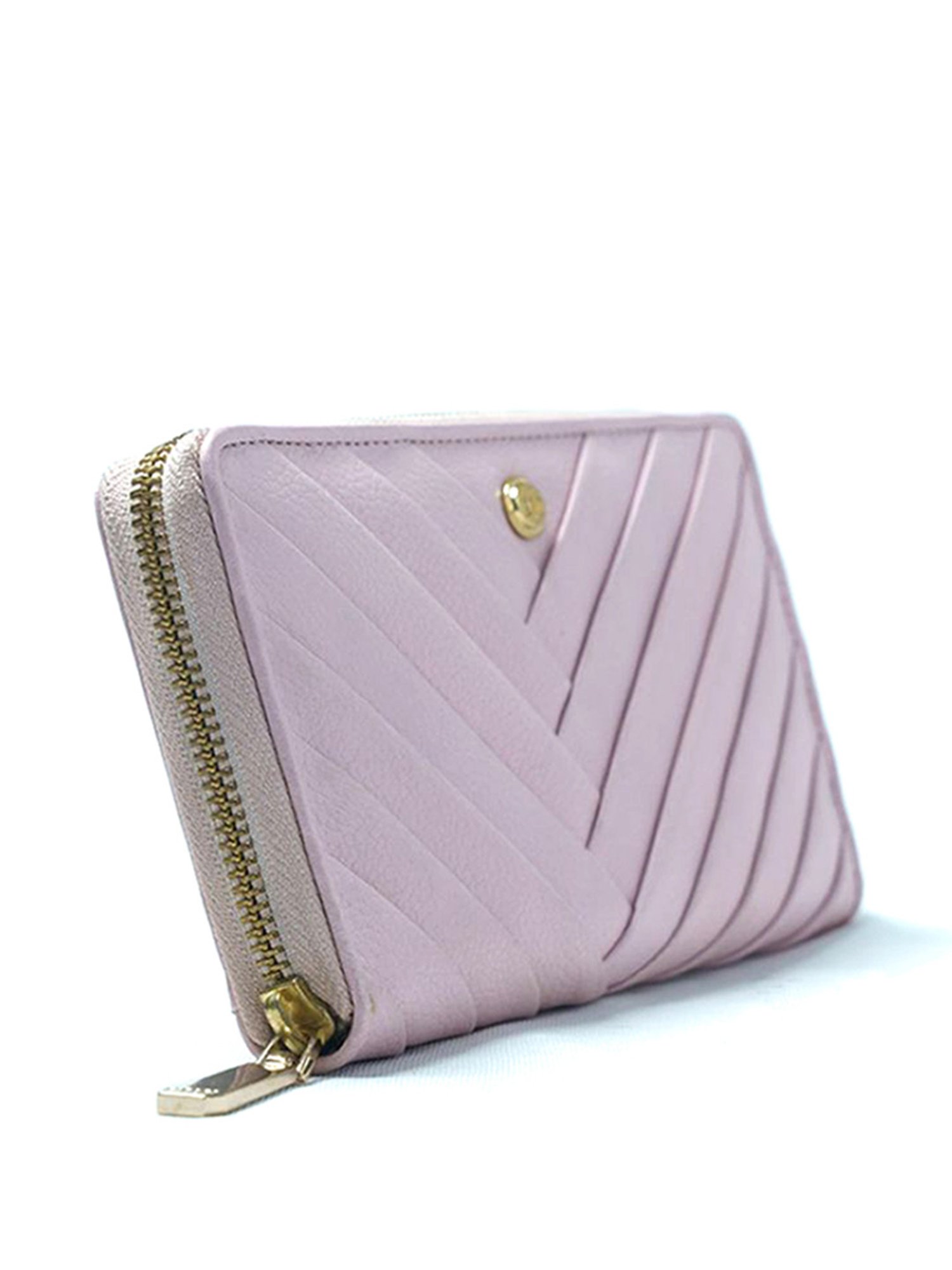 RI2K London Pink Leather Textured Zip around Wallet