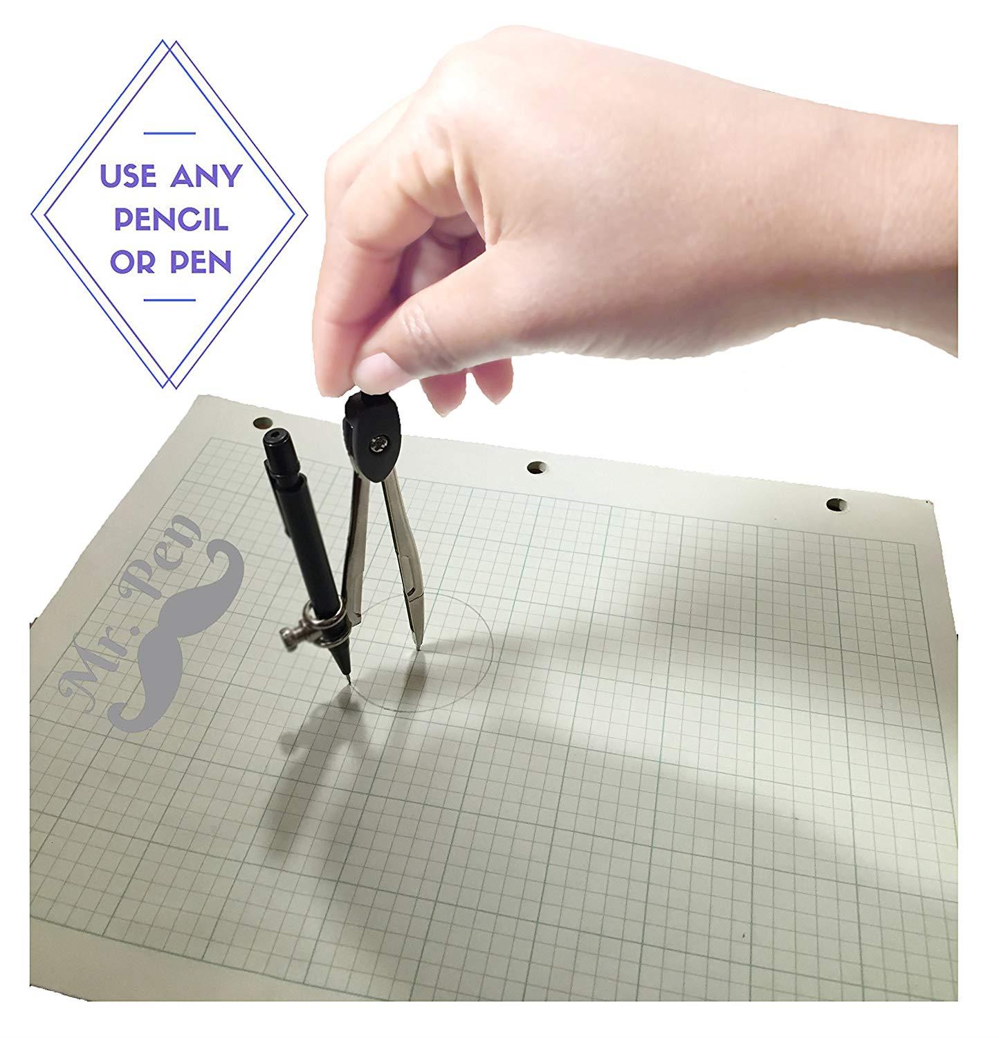 Mr. Pen- 15 Pcs Compass Set with Swing Arm Protractor (6"), Geometry Set for Students, Geometry Set for School, Divider, Set Squares, Ruler, Protractor, Compass Math, Compass and Protractor, Eraser