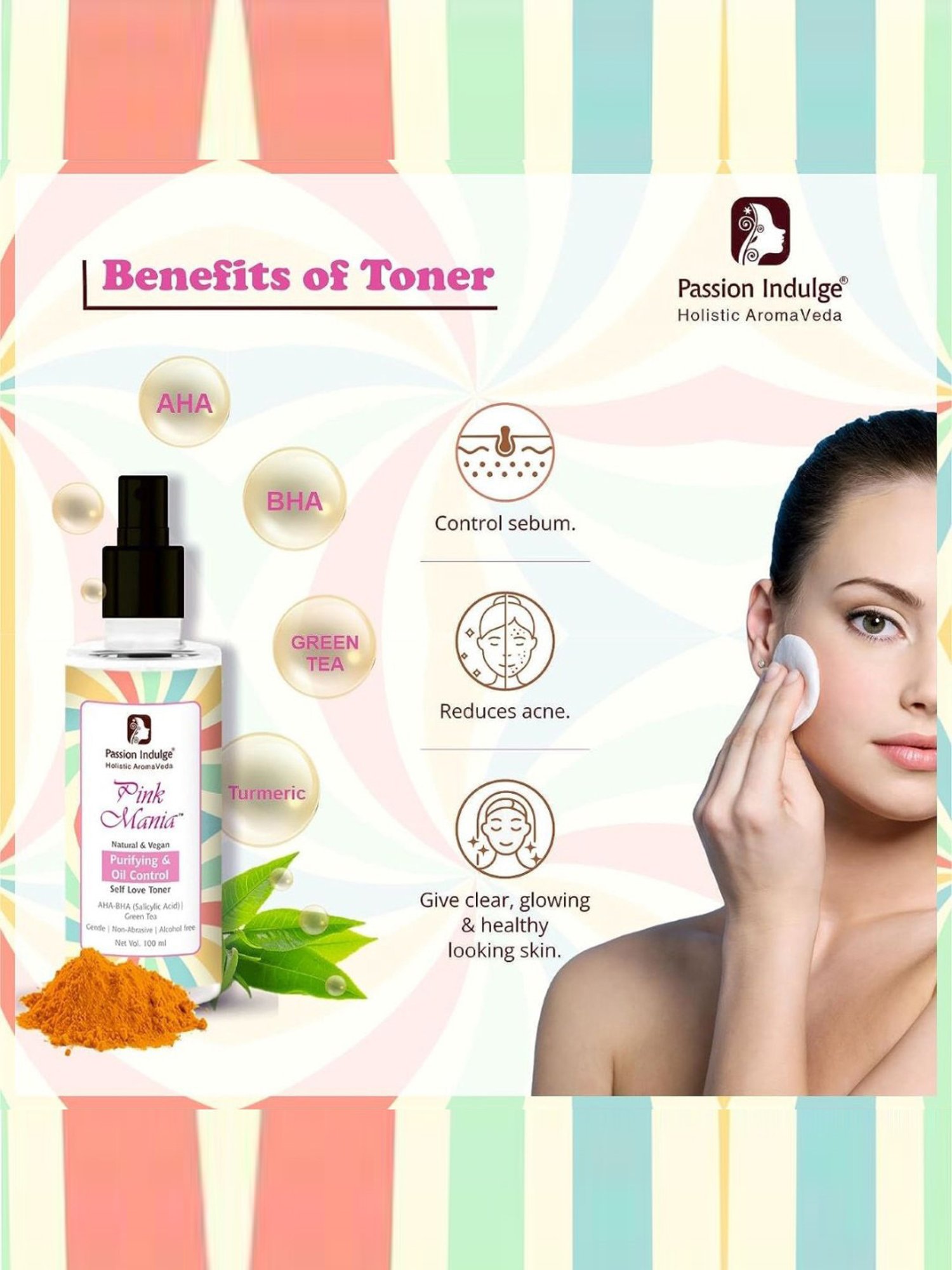 Passion Indulge Pink Mania Purifying & Oil Control Self Love Toner - 100 ml