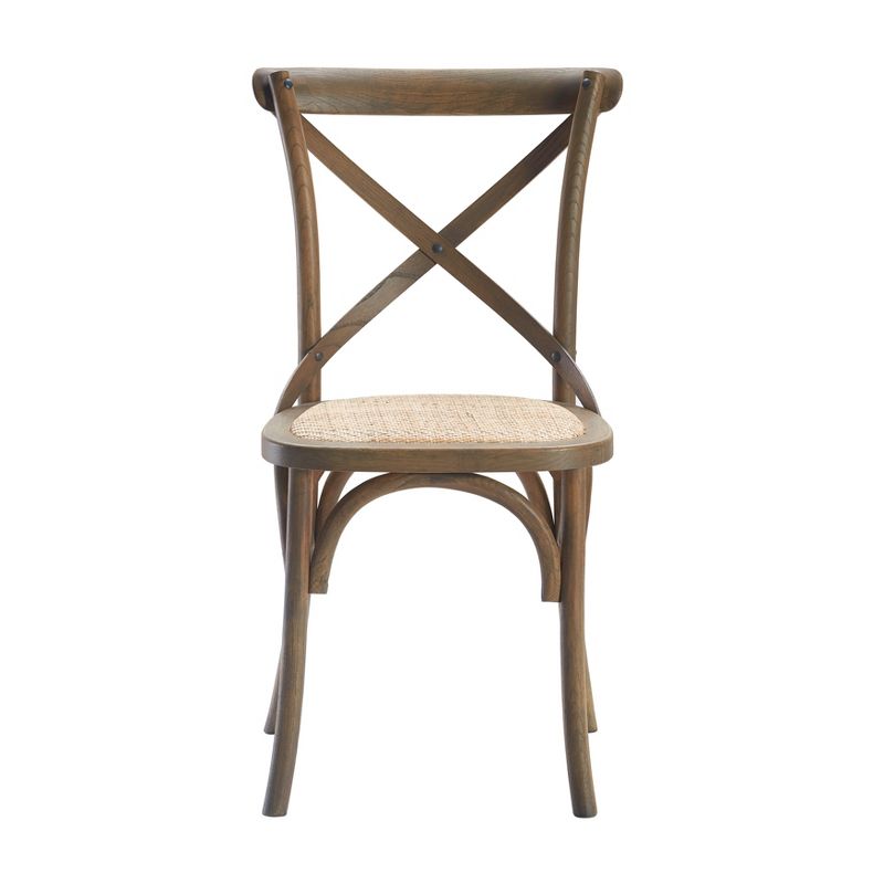 Set of 2 Elmhurst Cross Back Side Chair Natural Rattan - Finch