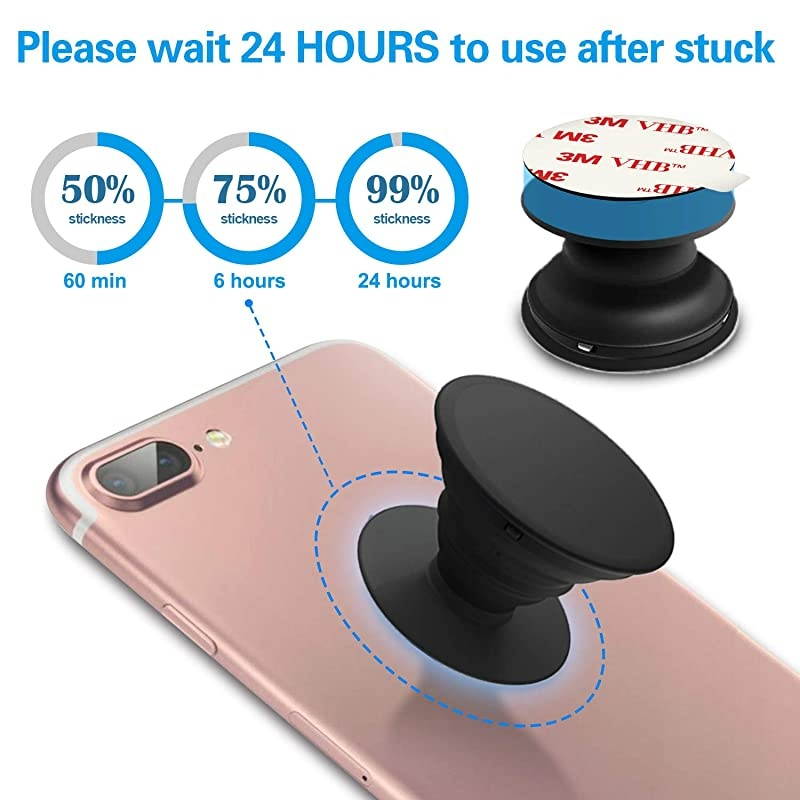 8 Pack Sticky Adhesive Replacement for Socket Stand  14 Inch Pops 3M Circle Heat Resistant Double Sided Clear White High Bond Tape Extra Strong Removable Sticker Pad for Phone Grip Holder