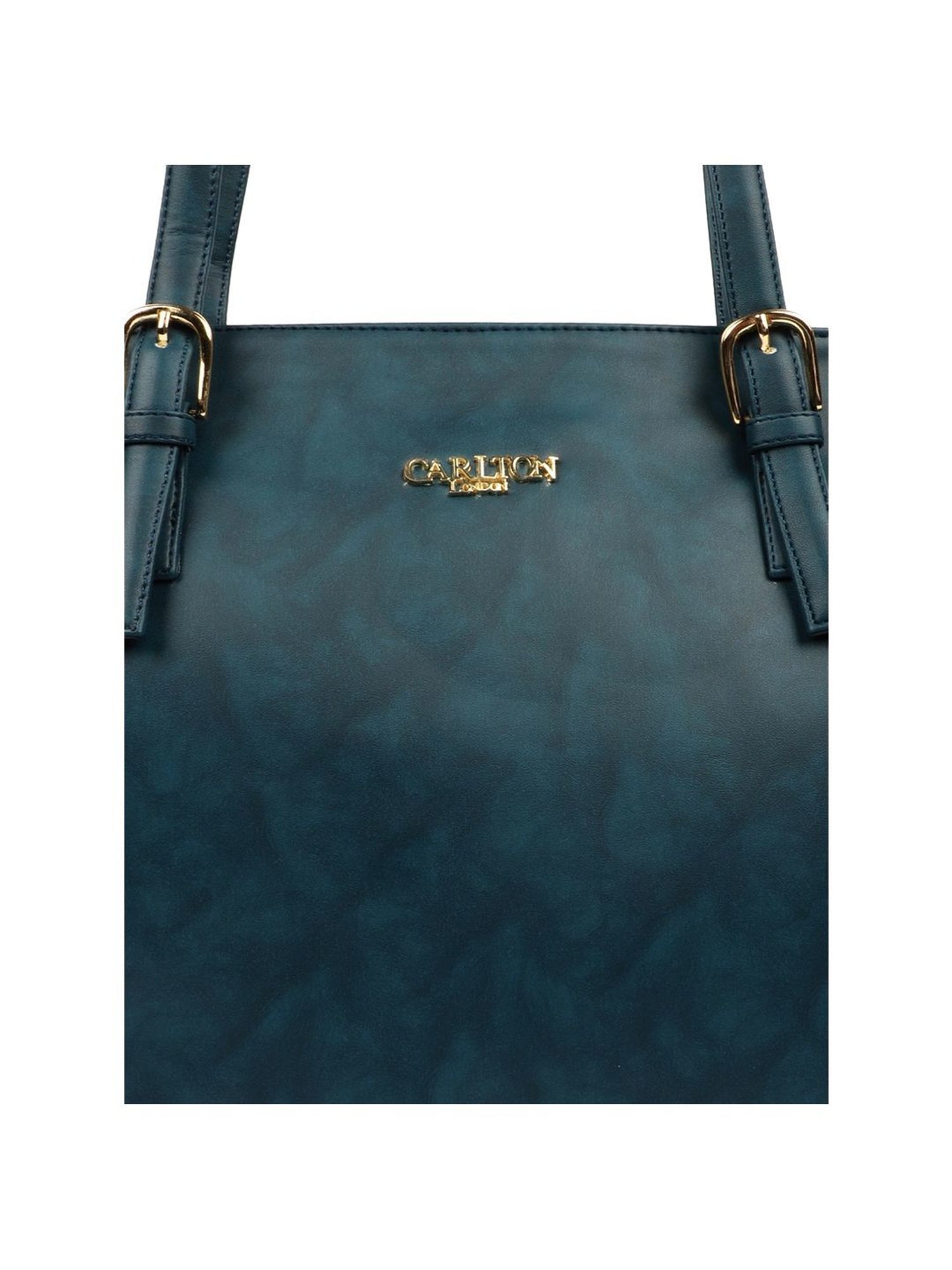 Carlton London Navy Blue Solid Medium Tote Handbag