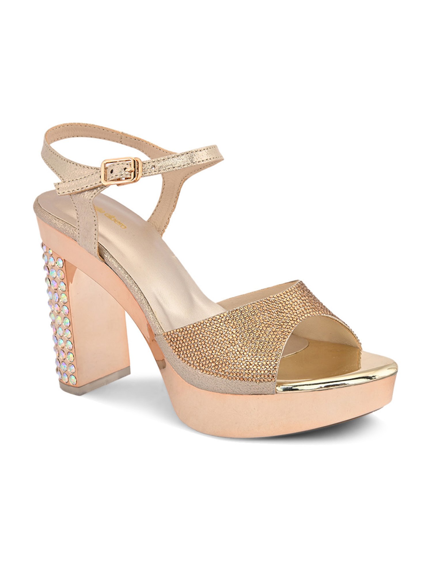 Pelle Albero Women's Gold Ankle Strap Sandals