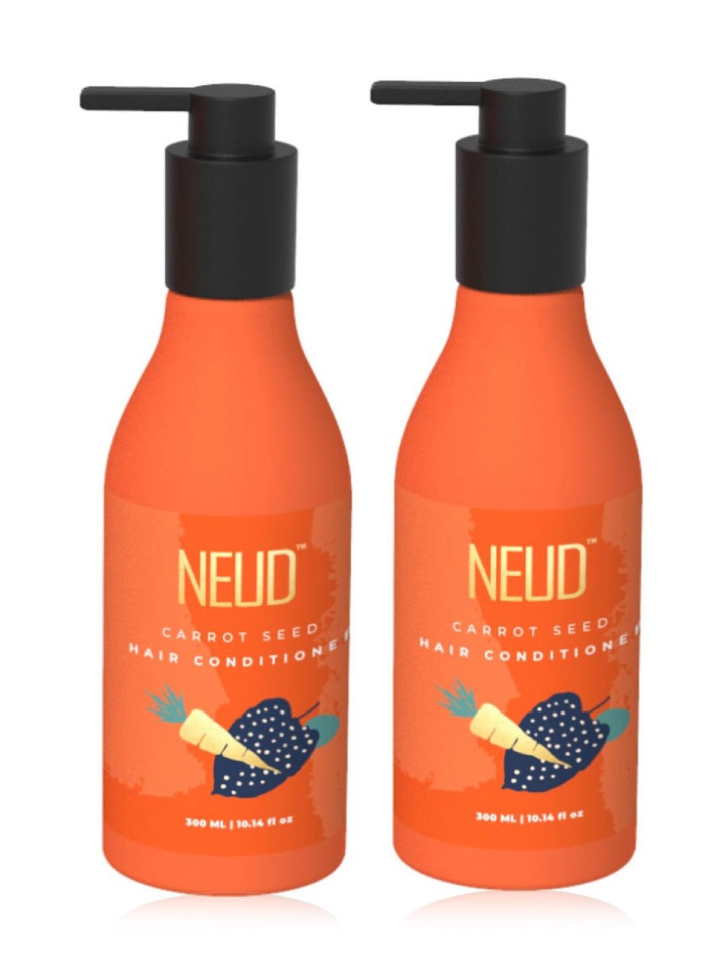 NEUD Carrot Seed Premium Hair Conditioner - 300 ml Each (Pack of 2)