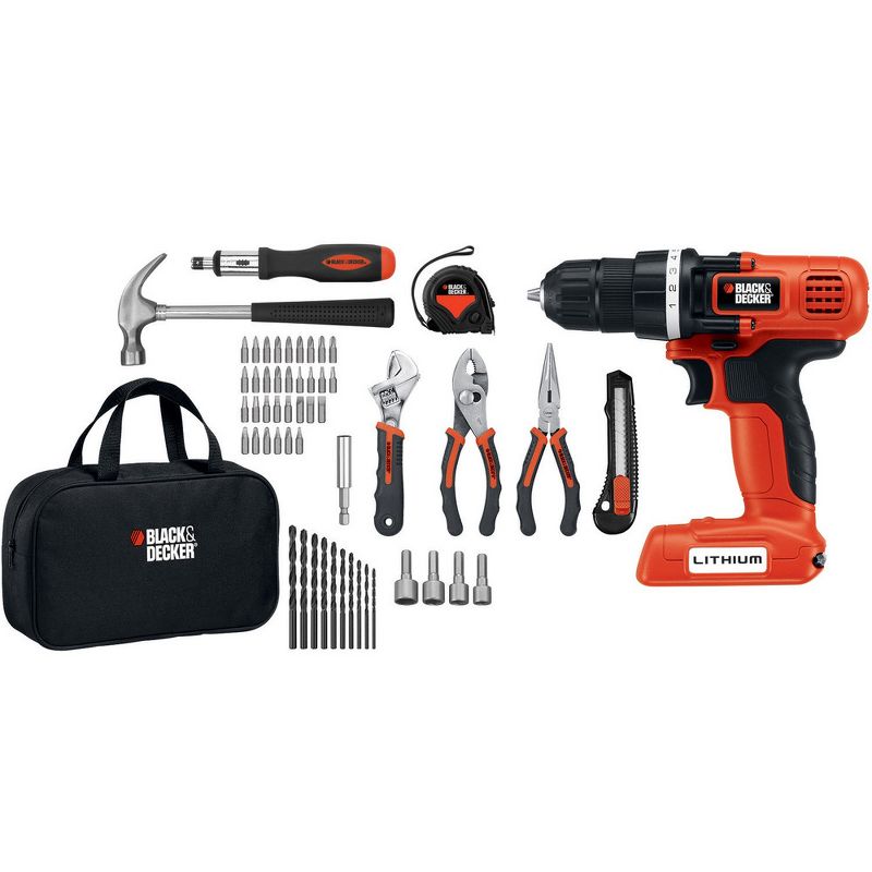 Black & Decker LDX172PKR 7.2V Cordless Lithium-Ion Drill and Project Kit