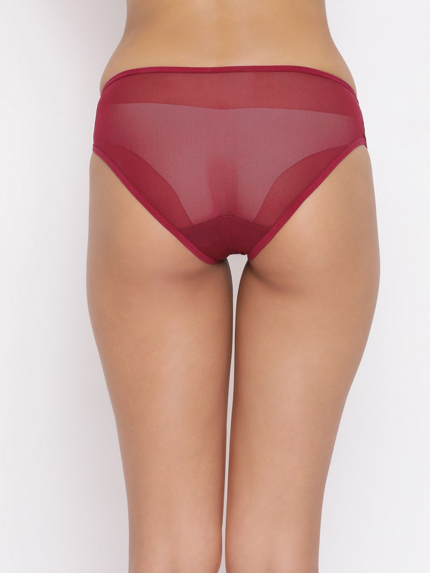 Clovia Maroon Lace Bikini Panty