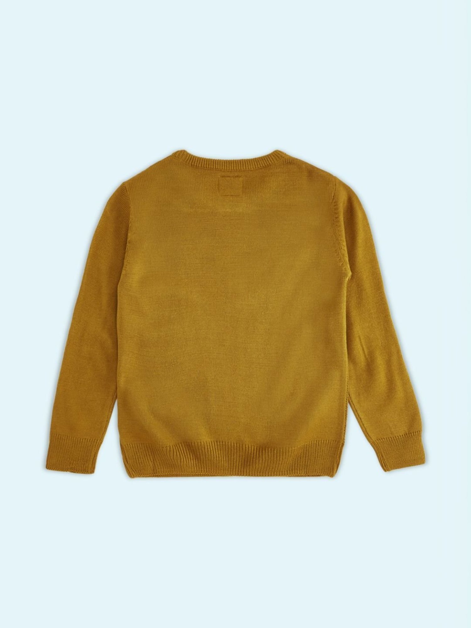 Pantaloons Junior Yellow Printed Full Sleeves Sweater