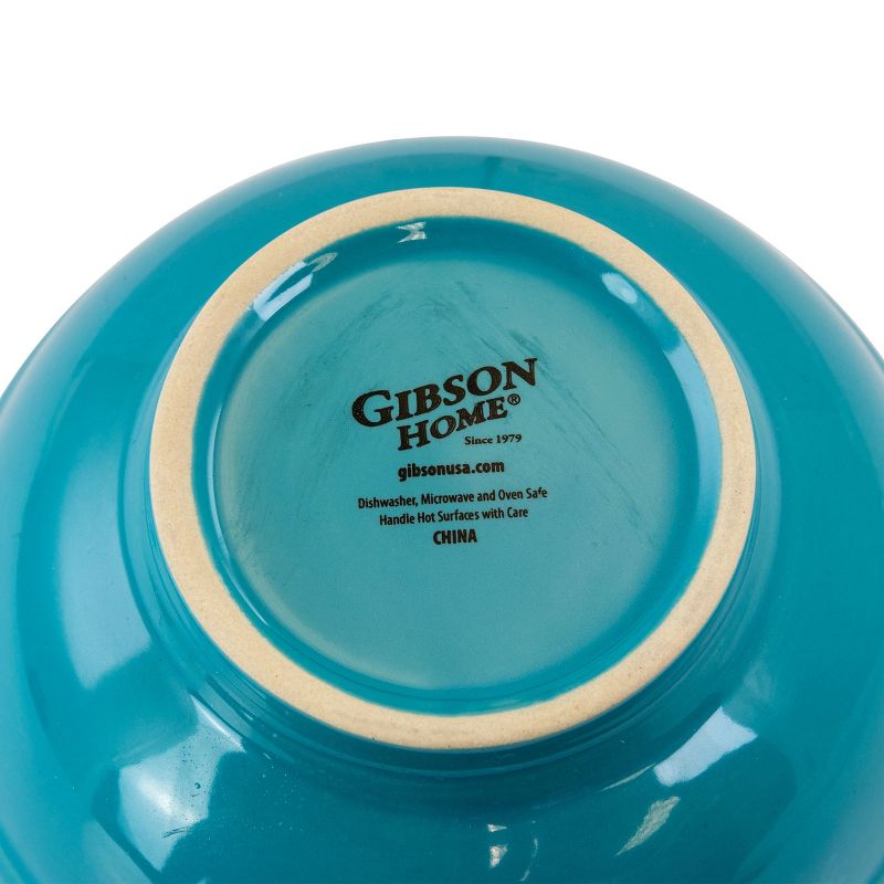Gibson Plaza Cafe 8 Piece 6" Bowl Set in Turquoise