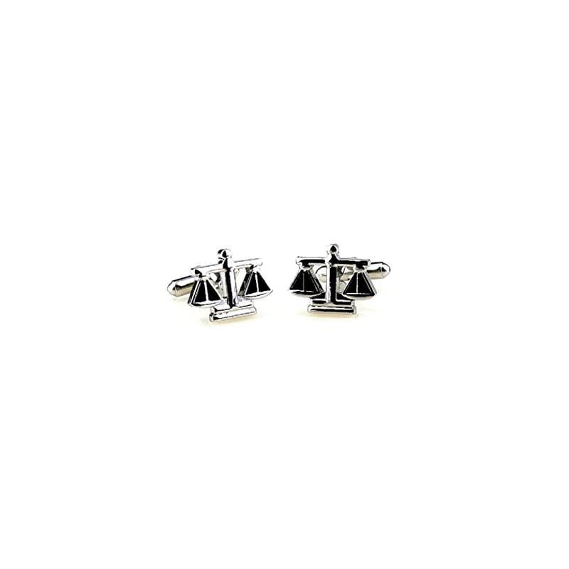 Scales of Justice Attorney Lawyer Judge Cufflinks with a Presentation Gift Box Polishing Cloth