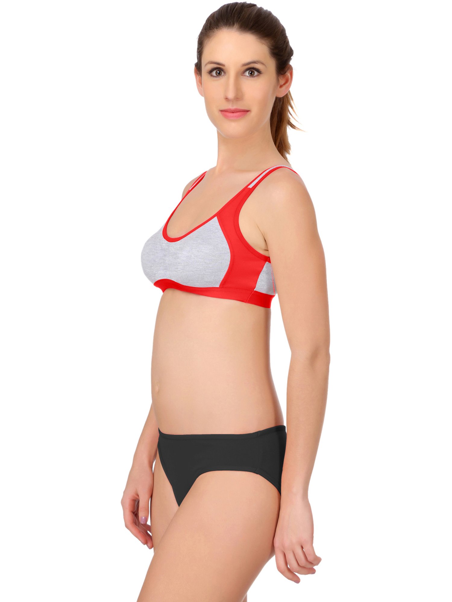 mod & shy Black Self Pattern Lingerie Set