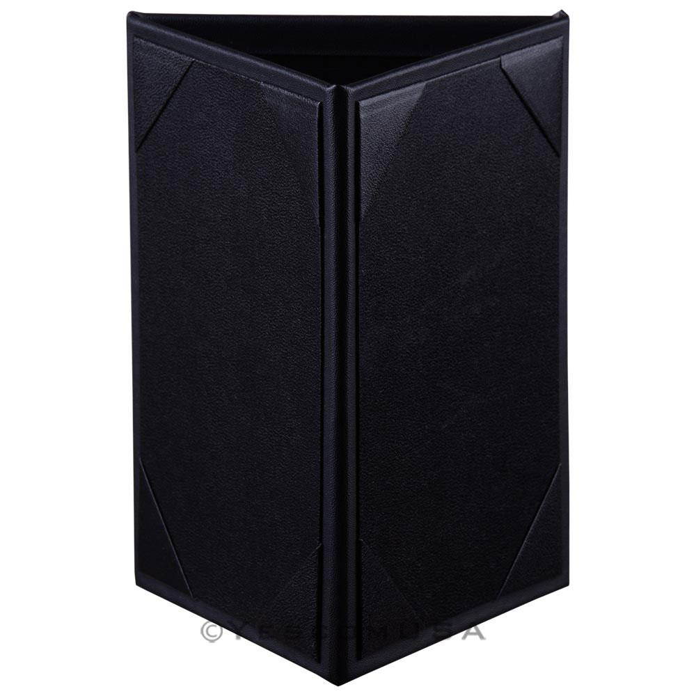 10pcs 4"x6" 3-Side Triangle Menu Holder Black Table Tent for Bar Cafe Restaurant