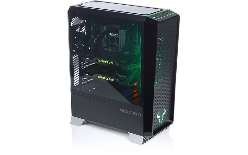RIOTORO CR1280 PRISM RGB Full Tower Case - Full-tower - Black - Aluminum, Steel, Plastic - 8 x Bay - 3 x 4.72" x Fan(s) Installed - 0