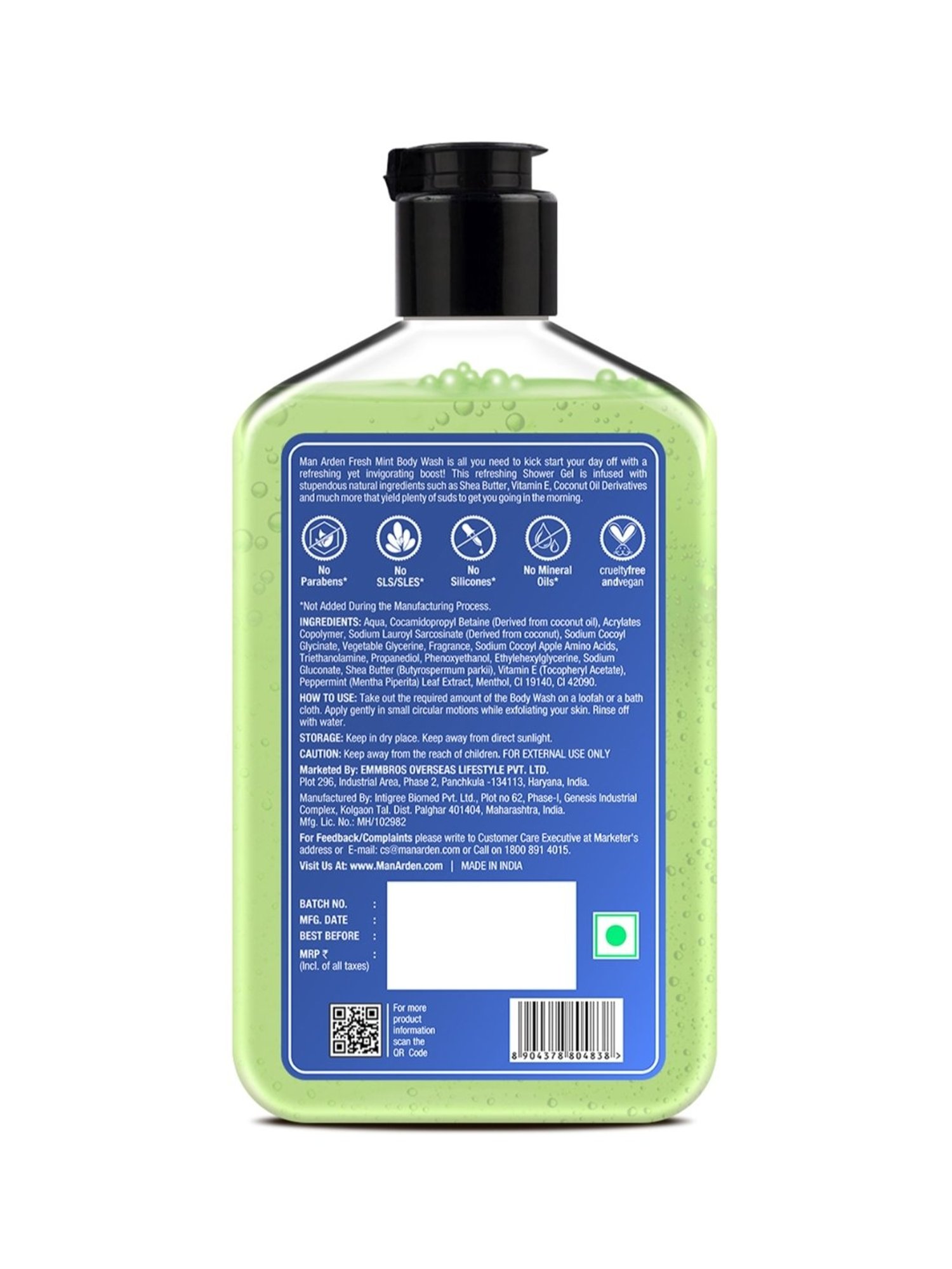 Man Arden Fresh Mint Luxury Body Wash - 250 ml