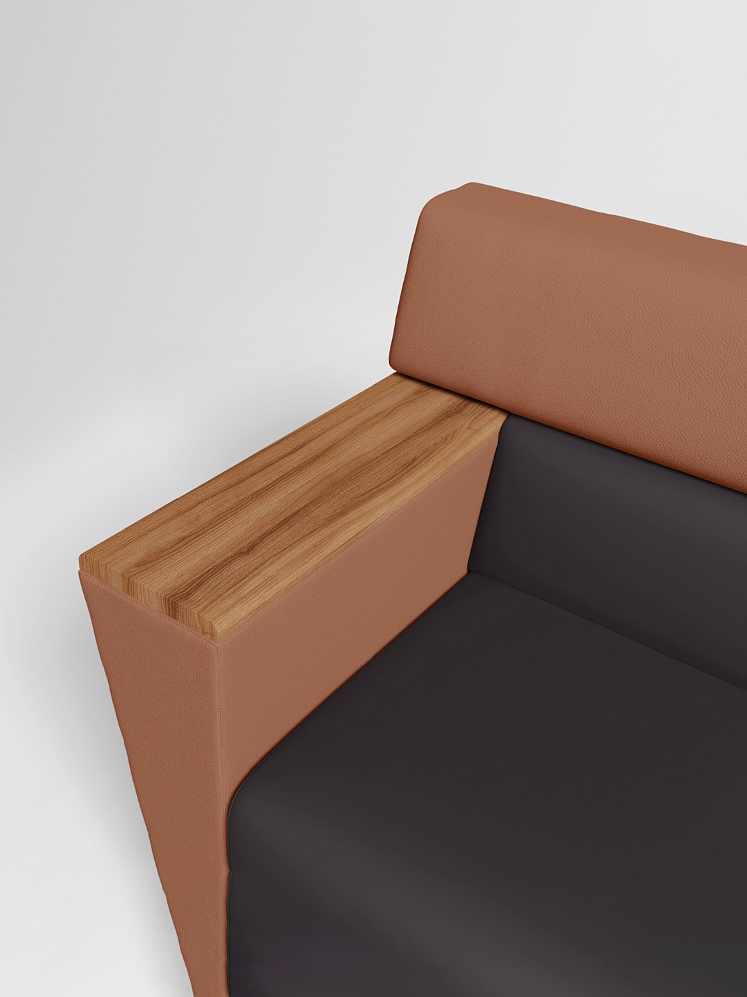 Durian Berry Black Premium Leatherette 2 Seater Sofa