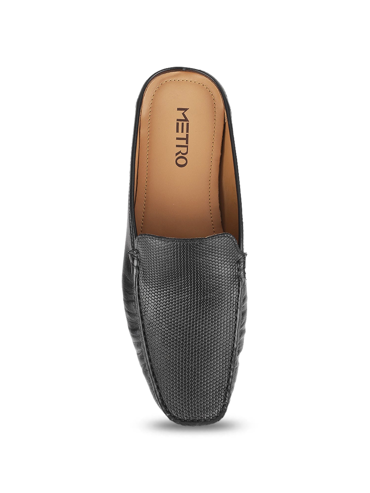 Metro Men's Black Mule Shoes