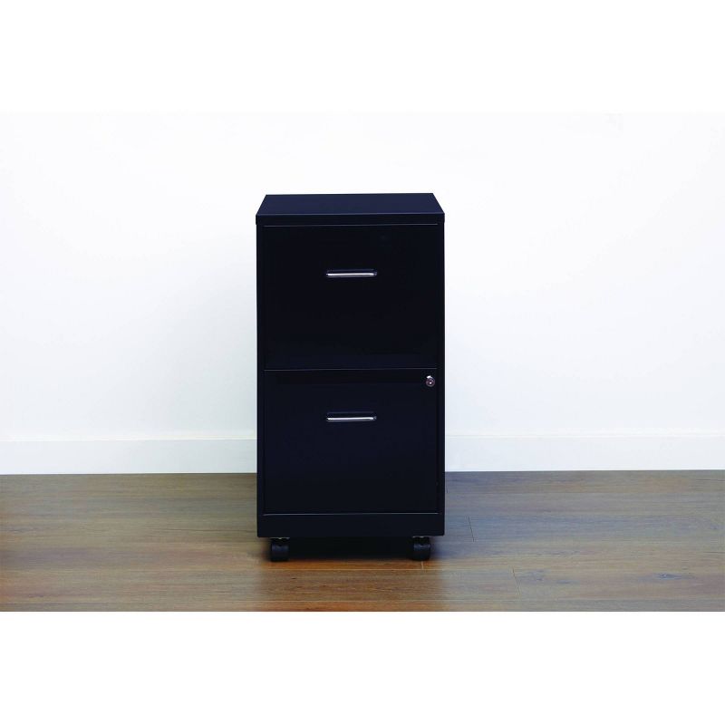 Hirsh Industries Space Solutions File Cabinet on Wheels 2 Drawer - Black