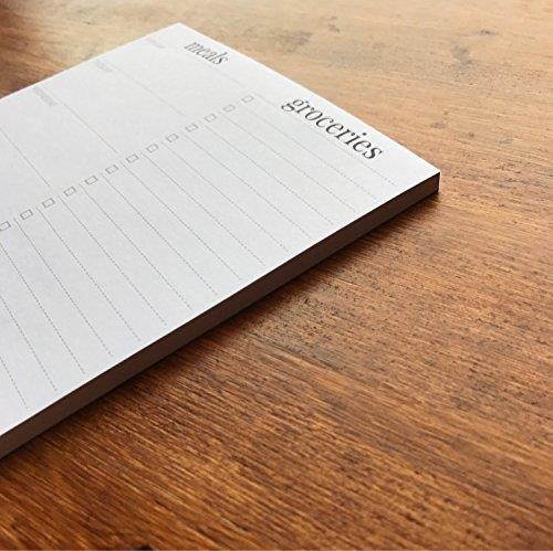 Weekly Meal Planner Notepad By Julianne & Co. - Food Planning Organizer And Grocery List Pad, 52 Premium A5 Pages, with Tear Away Perforated Shopping List (Blue China Print - NO Fridge Magnet)