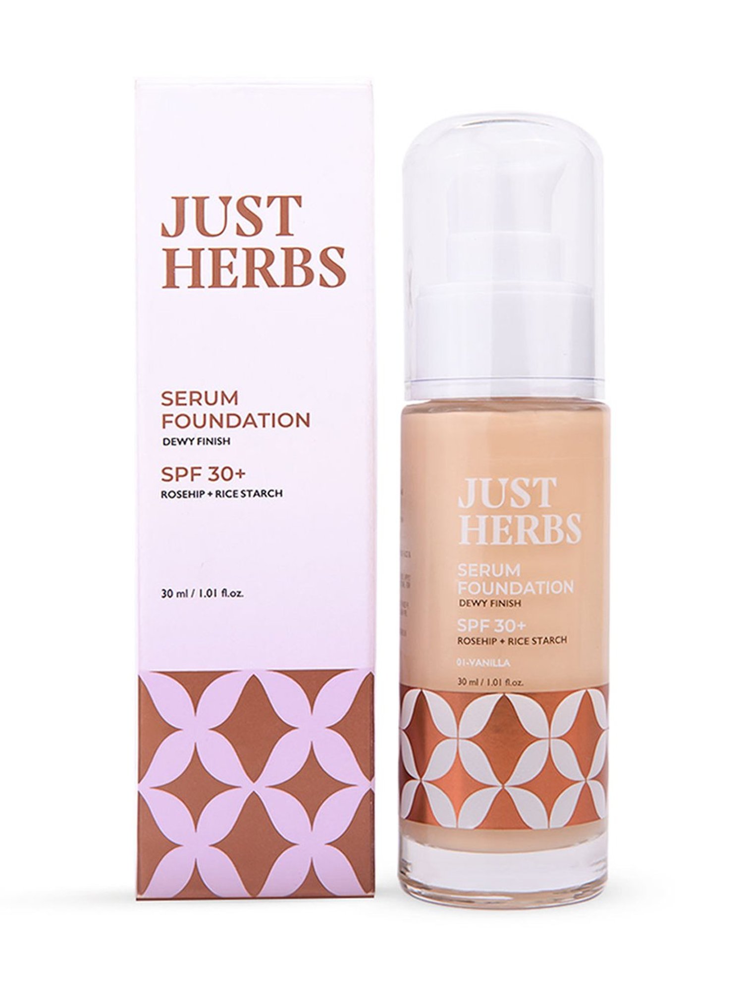 JUST HERBS Serum Foundation SPF 30+ 01-Vanilla - 30 ml