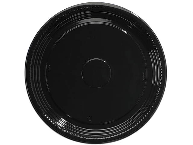 WNA Caterline Casuals 16" Black Round Catering Tray WNA A516PBL - 25/Case