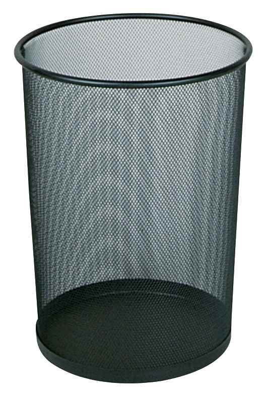 Rubbermaid Commercial Steel Mesh Wastebasket Round 5gal Black WMB20BK