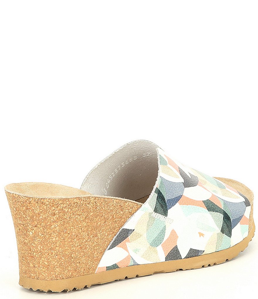 Mephisto Lisane Nubuck Leather Cork Wedge Mules