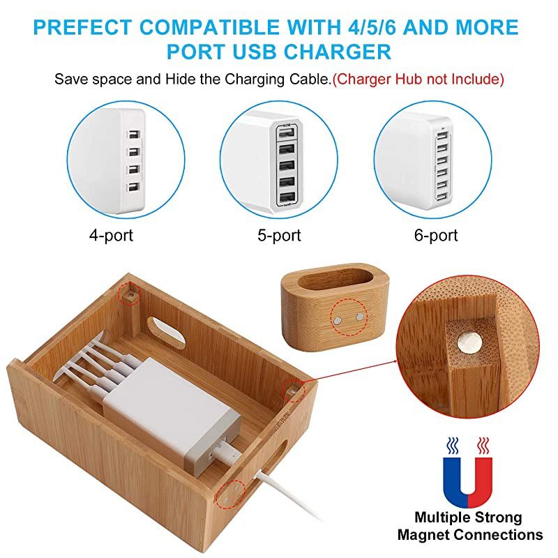 Charging Station Organizer for Multiple Devices Desktop Docking Stations Holder for Cell Phone Tablet iWatch Airpod Charge Stand Included Watch Airpod Stand 5 Cable ?No USB Charger