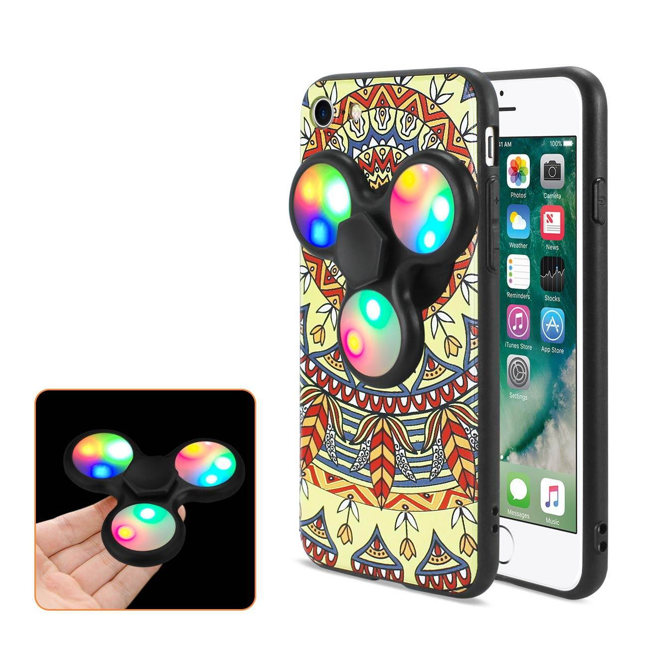 REIKO DESIGN THE INSPIRATION OF TERRE IPHONE 7/ 6/ 6S CASE WITH LED FIDGET SPINNER CLIP ON IN SAFFRON