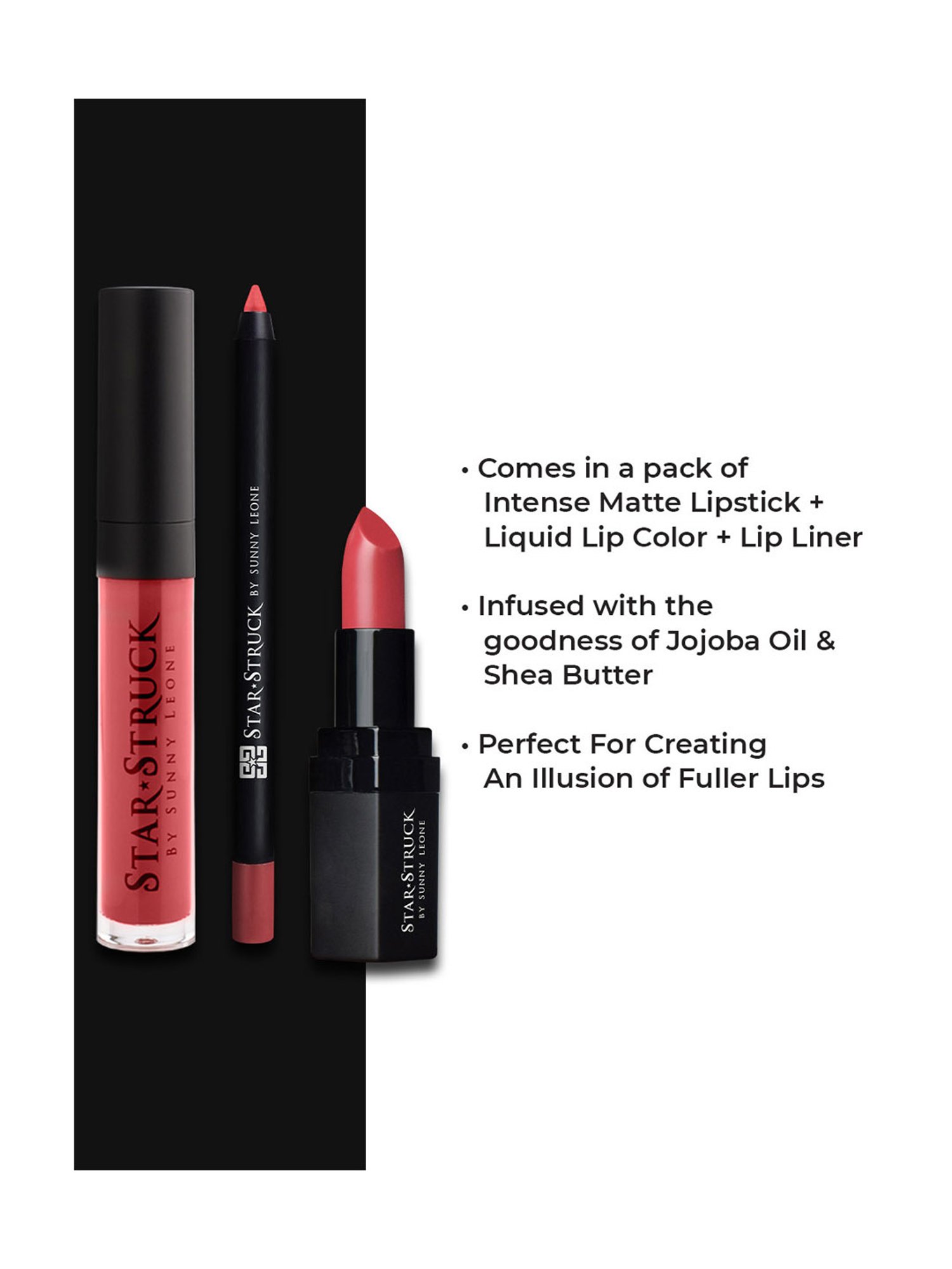 StarStruck By Sunny Leone Coralicious 3 Pcs Lip Kit - 9.95 gm