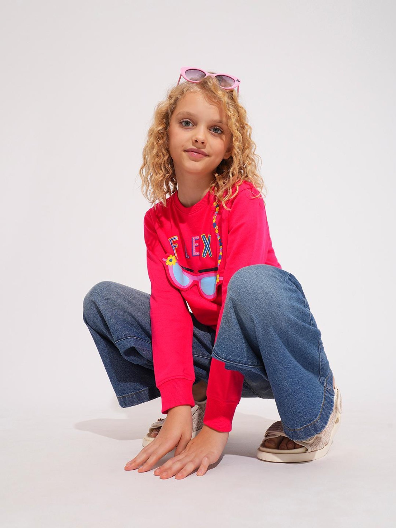 VERO MODA GIRL Kids Raspberry Sorbet Graphic Sweatshirt