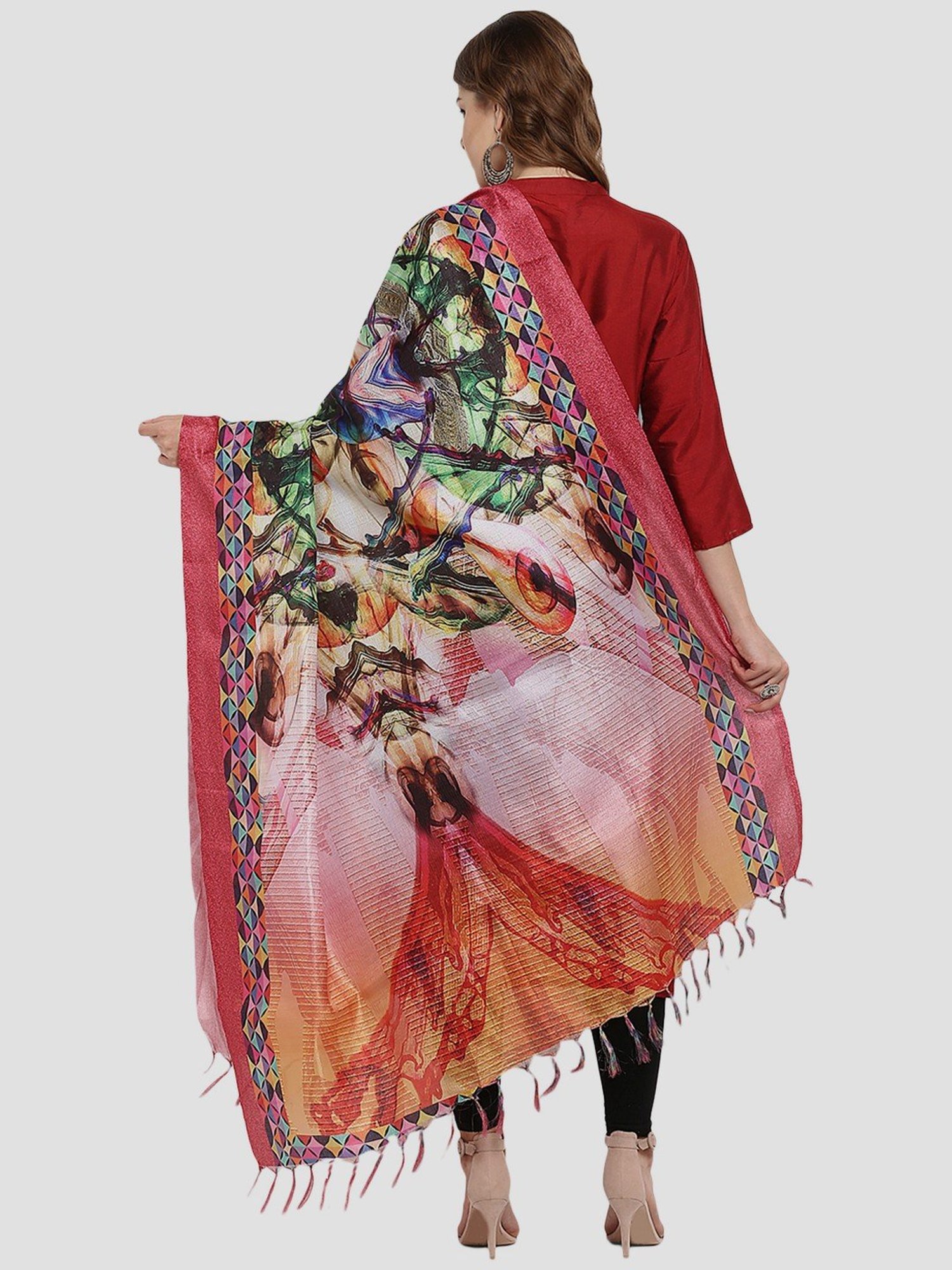 Saree Mall Multicolored Printed Dupatta