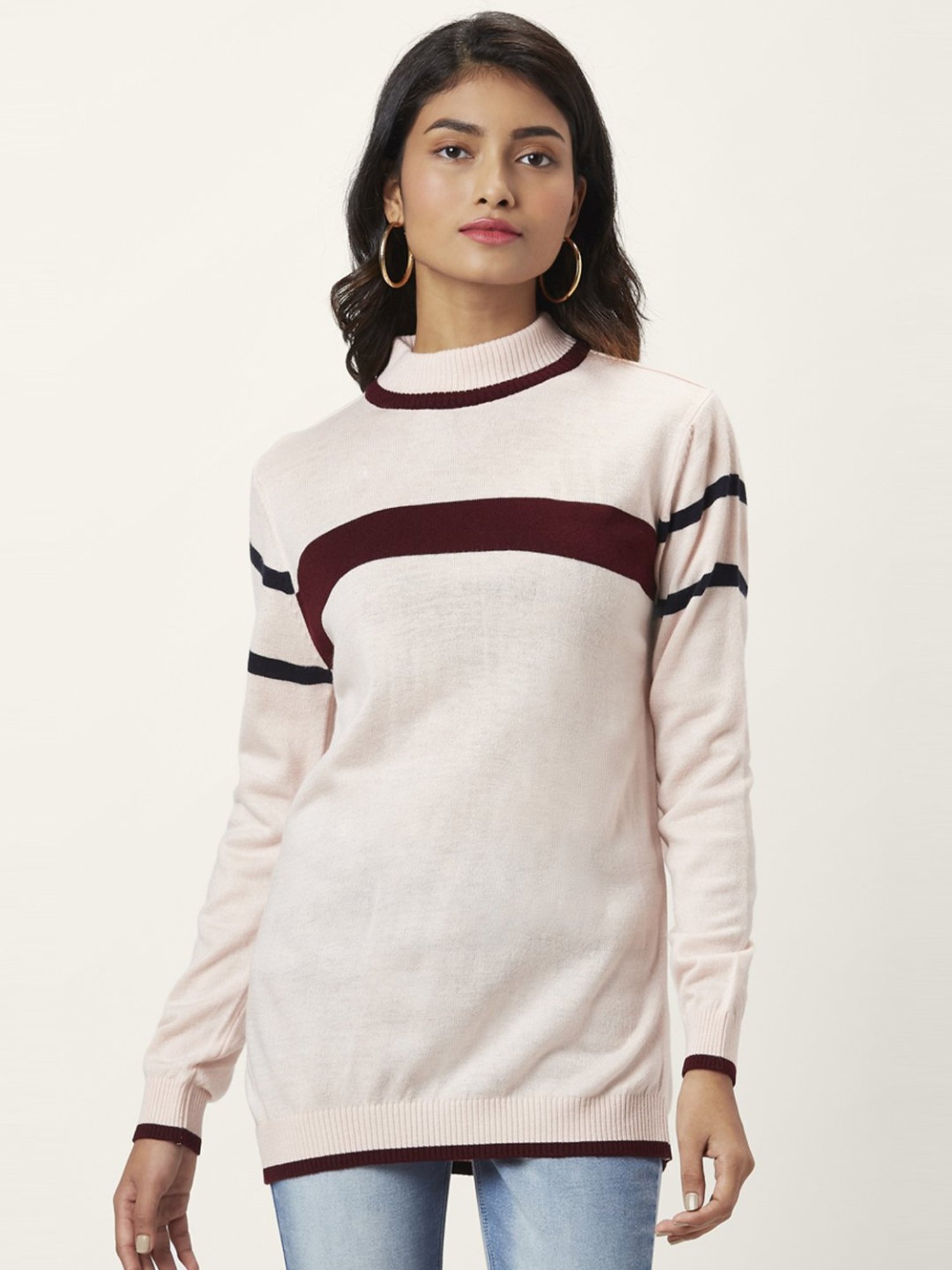 Honey by Pantaloons Pink Printed Sweater