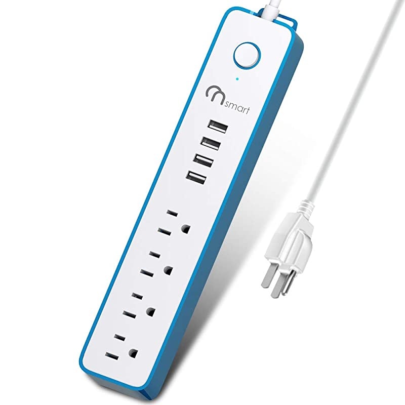 ON USB Surge Protector Power Strip, 4 Multi Outlets with 4 USB Charging Ports, 3.4A Total Output-600J Surge Protector Power Bar, 6 ft Long UL Cord, Wall Mount-Blue&hellip;