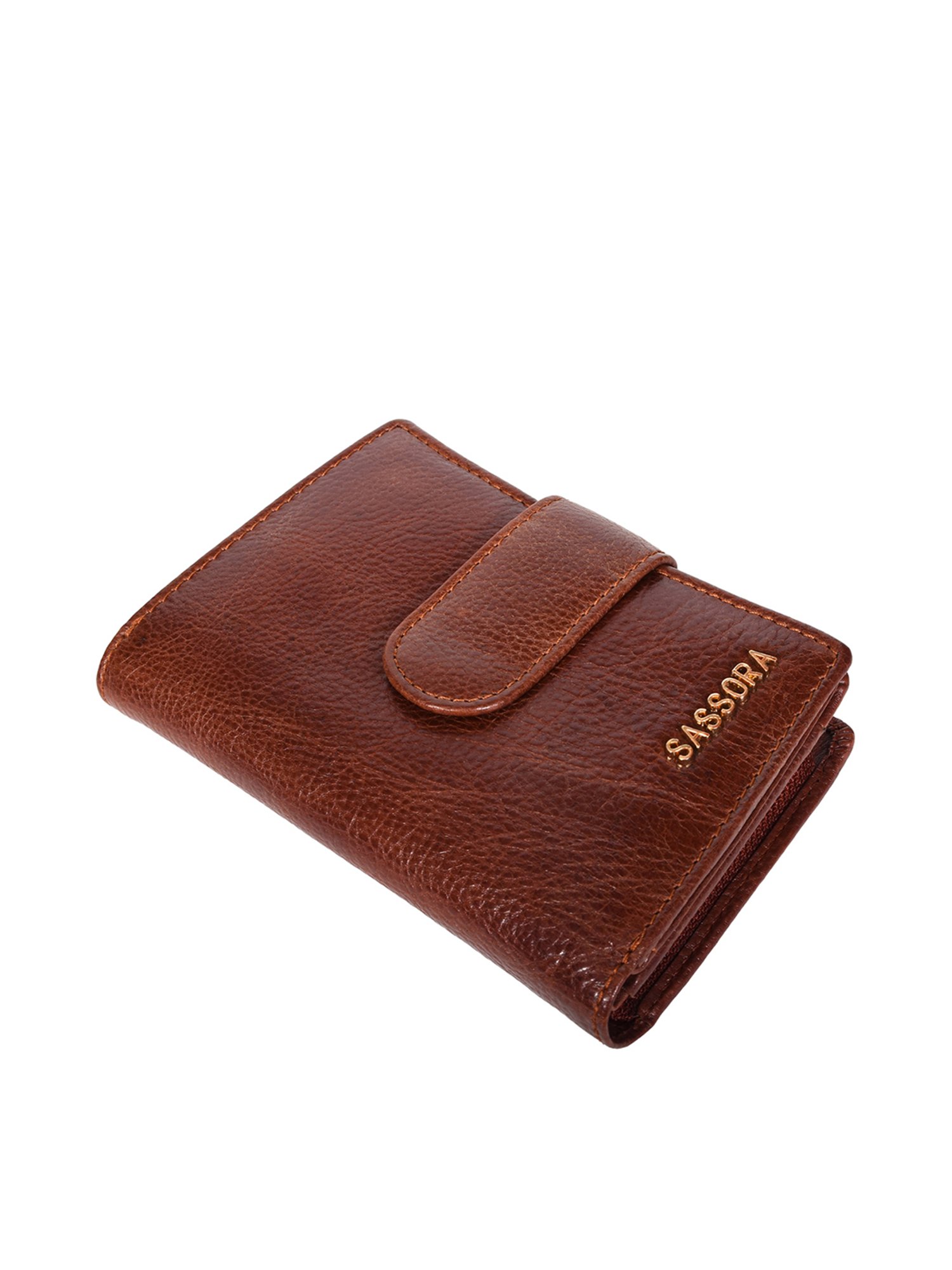 SASSORA Brown Solid Rfid Bi-Fold Wallet for Women