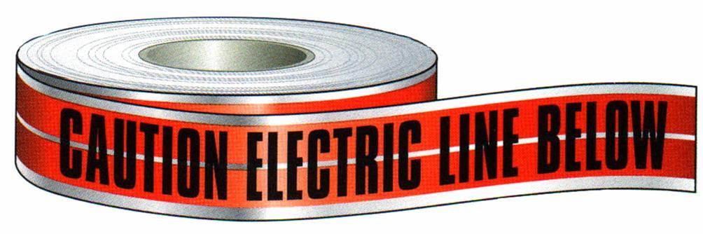 Morris Products MP69030 Detectable Tape Caution Buried Electric Line Below -3-in