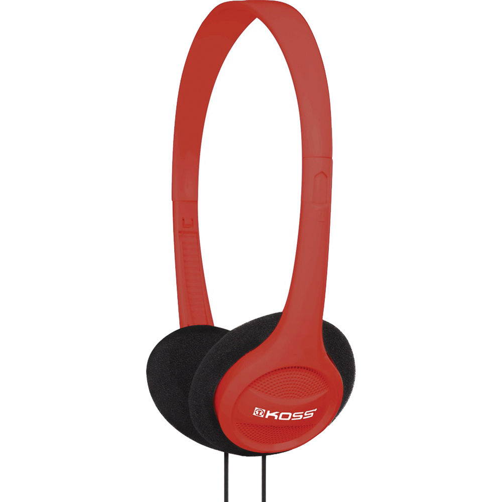Koss KPH7R Portable On-Ear Headphone with Adjustable Headband - Red
