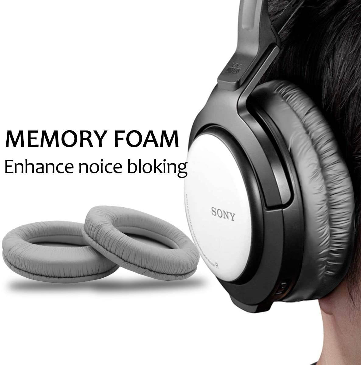 Replacement Earpads for Sony MDR-RF970R 960R RF925R RF860F RF985R Headphones Ear Pads Cushion Headset Ear Cover with Memory Form(Grey)