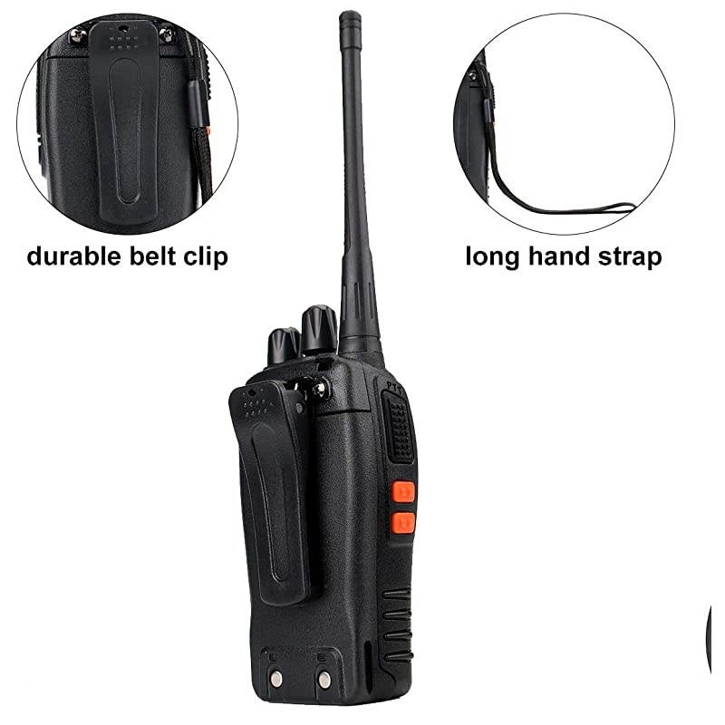 H-777 Two Way Radios Long Range Rechargeable,Hands Free Handheld Flashlight Walkie Talkies, Fast Charging USB Wall Adapter,Charger Base,Battery Included (Black, 10 Pack)