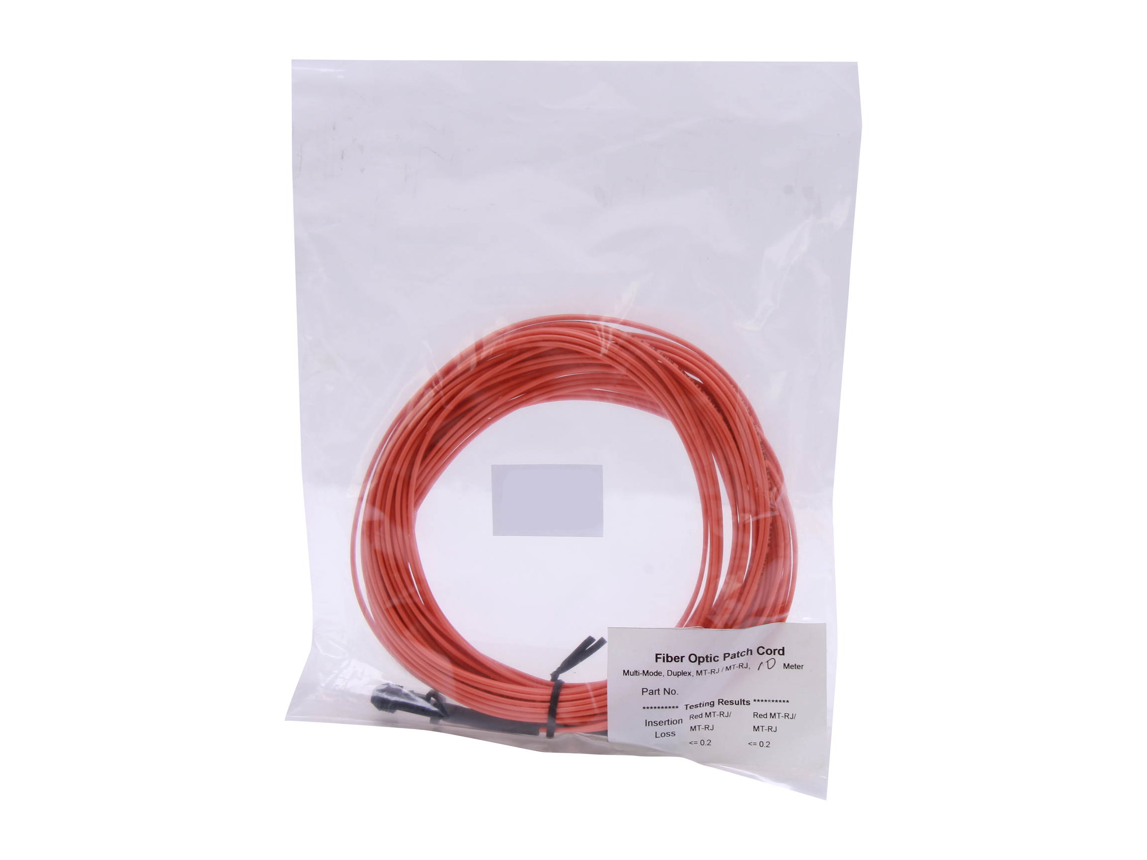 BYTECC MD-MT10 10m MTRJ to MTRJ Duplex (2 Strand) Cable, Multi Mode 62.5/125 Standard Zipcore