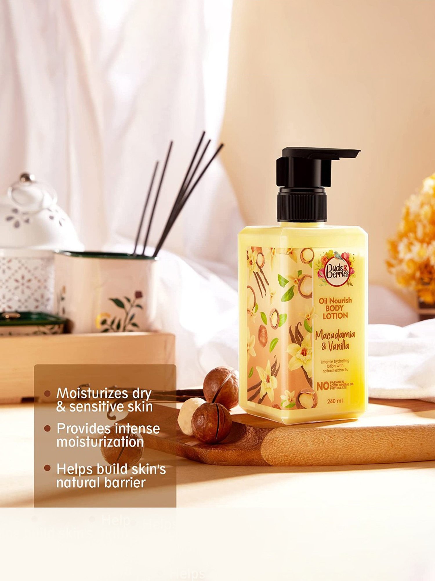 Buds & Berries Macadamia & Vanilla Oil Nourish Body Lotion - 240 ml